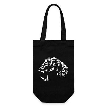 Kerry Blue Terrier Kopf "Black Edition" - Geschenkbeutel für Flaschen - Schwarz - Vorne