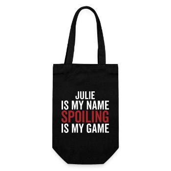 Julie ist mein Name Verderben ist mein Spiel - Geschenkbeutel für Flaschen - Schwarz - Vorne