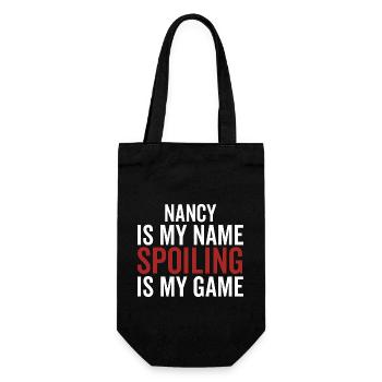 Nancy ist mein Name Verderben ist mein Spiel - Geschenkbeutel für Flaschen - Schwarz - Vorne