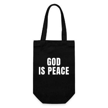 Dieu est paix - Citations chrétiennes - Sac à bouteille - noir - Devant