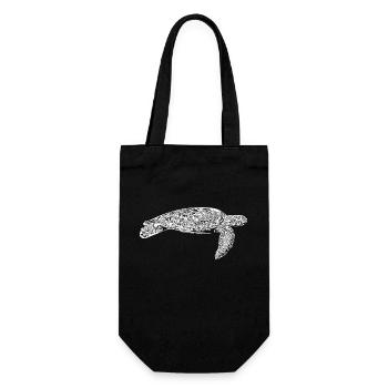 Elegant old water turtle - Gift Bag for Bottles - black - Front