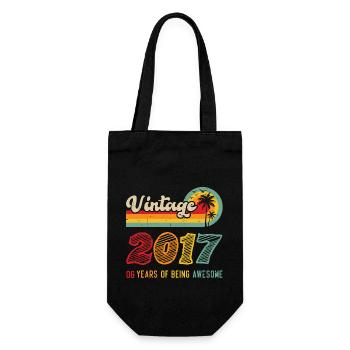 Vintage 2017, Cadeau D'anniversaire 6 Ans - Sac à bouteille - noir - Devant