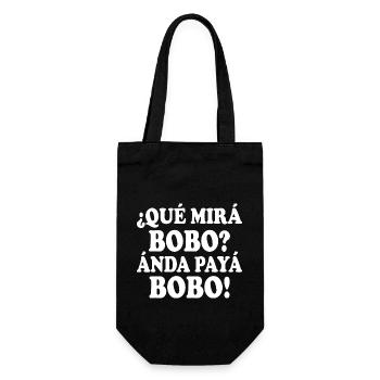 que mira bobo - Geschenkbeutel für Flaschen - Schwarz - Vorne