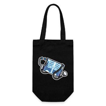 Logo Radiologie Manip Radiologe Radiologie - Geschenkbeutel für Flaschen - Schwarz - Vorne