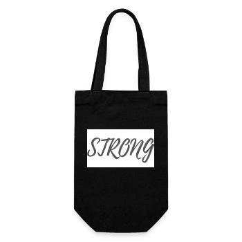 STRONG Schriftzug - Geschenkbeutel für Flaschen - Schwarz - Vorne