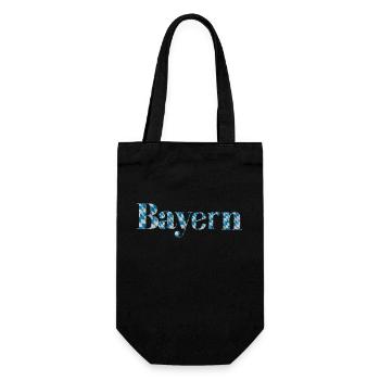 Bayern Schriftzug blau weiß - Geschenkbeutel für Flaschen - Schwarz - Vorne