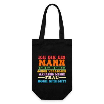 Ich Bin Ein Mann - Geschenkbeutel für Flaschen - Schwarz - Vorne