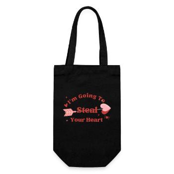 Cute Playful Valentine Day Quote - Gift Bag for Bottles - black - Front