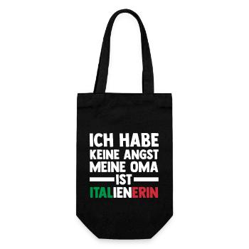 Ich habe keine Angst meine Oma ist Italienerin - Geschenkbeutel für Flaschen - Schwarz - Vorne