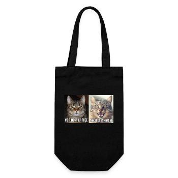Nach und Vor dem Kaffe - Geschenkbeutel für Flaschen - Schwarz - Vorne