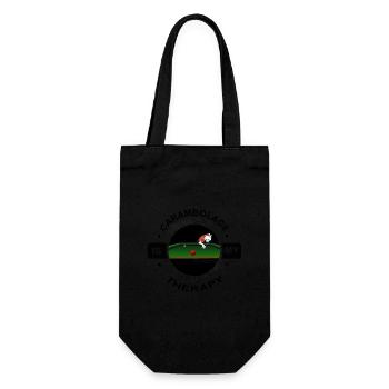 Carambolage Billard is my therapy, Billard Fuchs - Geschenkbeutel für Flaschen - Schwarz - Vorne