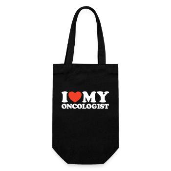 I love my Oncologist Heart Shirt - Gift Bag for Bottles - black - Front
