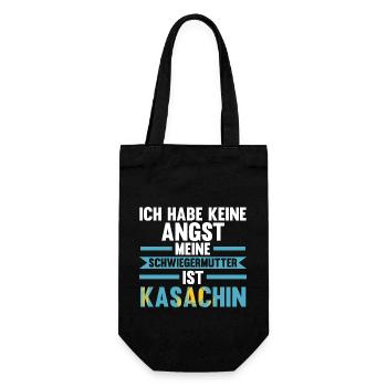 Ich habe keine Angst meine Schwiegermutter ist Kas - Geschenkbeutel für Flaschen - Schwarz - Vorne