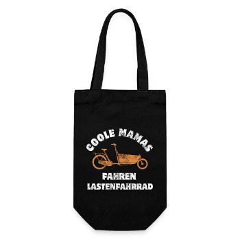 Coole Mamas fahren Lastenfahrrad - Geschenkbeutel für Flaschen - Schwarz - Vorne