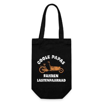 Coole Papas fahren Lastenfahrrad - Geschenkbeutel für Flaschen - Schwarz - Vorne