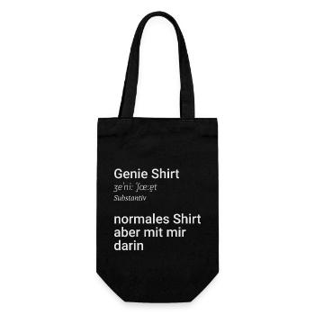 Genie Shirt - Definition - Wortspiel - Geschenkbeutel für Flaschen - Schwarz - Vorne