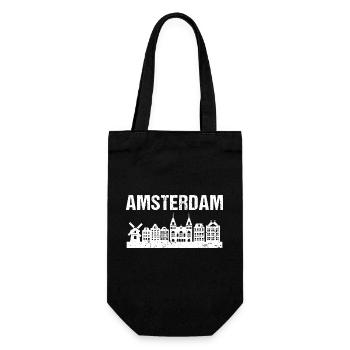 Amsterdam Skyline Stadt - Geschenkbeutel für Flaschen - Schwarz - Vorne