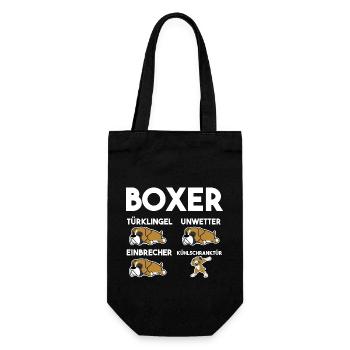 Hund Boxer - Geschenkbeutel für Flaschen - Schwarz - Vorne