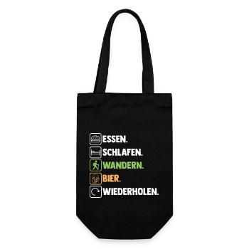 Bier Bergsteiger Wald Bergwandern Wanderer Wandern - Geschenkbeutel für Flaschen - Schwarz - Vorne