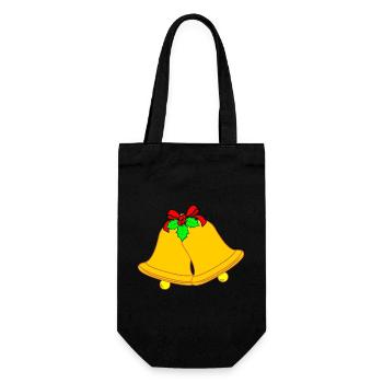 Deux cloches d’église pour Noël - Sac à bouteille - noir - Devant