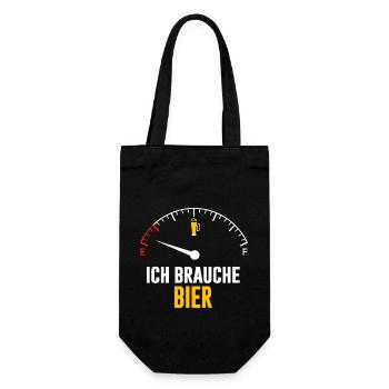 ich brauche bier tacho - Geschenkbeutel für Flaschen - Schwarz - Vorne