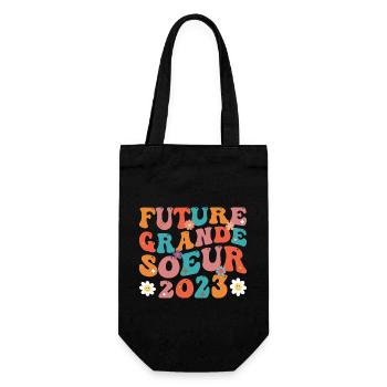 Future Grande Soeur 2023 Drôle naissance bébé - Sac à bouteille - noir - Devant