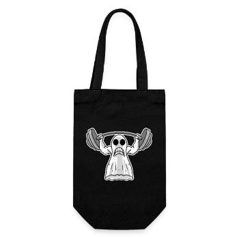 Lifting Weight - Ghost Motif - Gift Bag for Bottles - black - Front