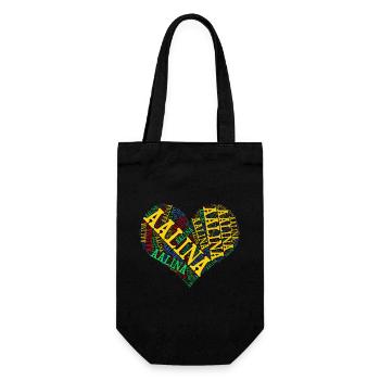 t-shirt Aalina heart t-shirt word cloud - Gift Bag for Bottles - black - Front