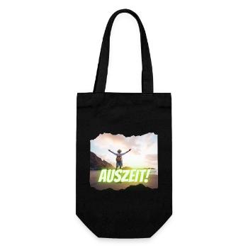 Auszeit Urlaub Sonne und Meer braucht jeder - Geschenkbeutel für Flaschen - Schwarz - Vorne