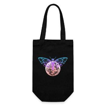 Zeichnung Motte und Vollmond / Totenkopfschwärmer - Geschenkbeutel für Flaschen - Schwarz - Vorne