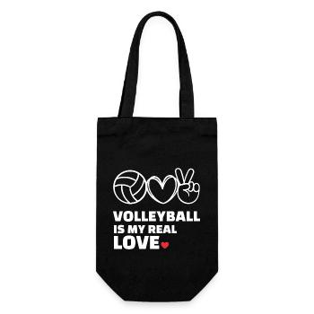 I love volleyball - Gift Bag for Bottles - black - Front
