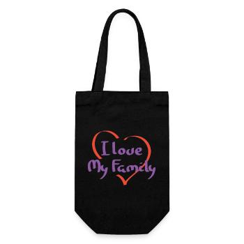 Ich liebe meine Sprüche Wiedersehen Verwandte sarkastisch - Geschenkbeutel für Flaschen - Schwarz - Vorne