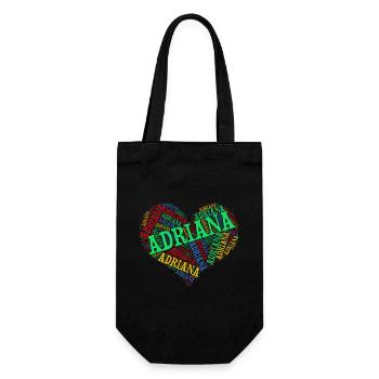 t shirt Adriana t-shirt word cloud heart - Gift Bag for Bottles - black - Front