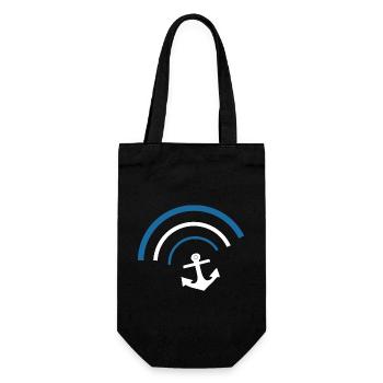 Anker Norddeutschland Seemann Matrose Kapitän - Geschenkbeutel für Flaschen - Schwarz - Vorne