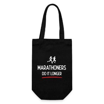 Marathonläufer machen es länger - Geschenkbeutel für Flaschen - Schwarz - Vorne