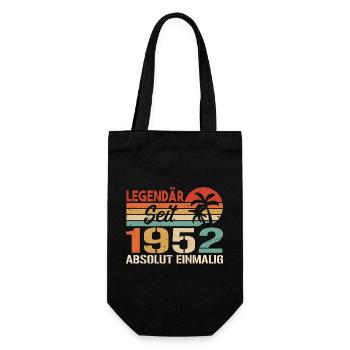 Original 1952 Jahrgang Vintage Geburtstag 1952 - Geschenkbeutel für Flaschen - Schwarz - Vorne