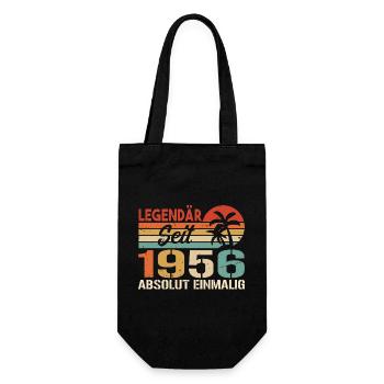 Original 1956 Jahrgang Vintage Geburtstag 1956 - Geschenkbeutel für Flaschen - Schwarz - Vorne