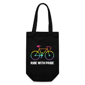LGBTQ-Radfahrer - Fahre mit Stolz - Geschenkbeutel für Flaschen - Schwarz - Vorne