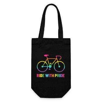 LGBTQ-Radfahrer - Fahre mit Stolz - Geschenkbeutel für Flaschen - Schwarz - Vorne