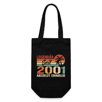 Original 2001 Jahrgang Vintage Geburtstag 2001 - Geschenkbeutel für Flaschen - Schwarz - Vorne