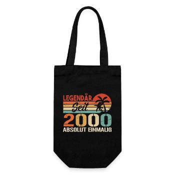 Original 2000 Jahrgang Vintage Geburtstag 2000 - Geschenkbeutel für Flaschen - Schwarz - Vorne