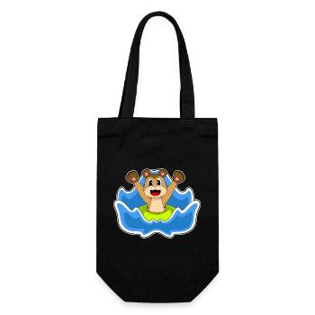 Erdmännchen Schwimmen Schwimmring Sommer - Geschenkbeutel für Flaschen - Schwarz - Vorne