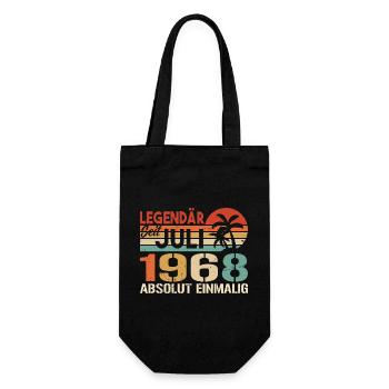 1968 Juli Geboren im Juli 1968 - Geschenkbeutel für Flaschen - Schwarz - Vorne
