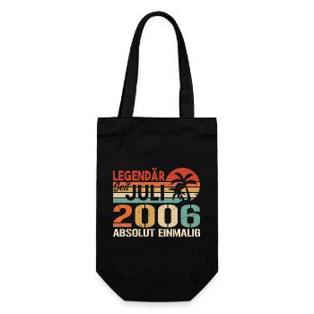 2006 Juli Geboren im Juli 2006 - Geschenkbeutel für Flaschen - Schwarz - Vorne