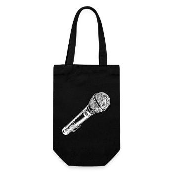 Microphone Hand Drawn - Gift Bag for Bottles - black - Front