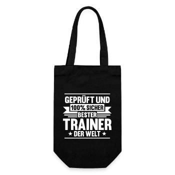 Bester Trainer Der Welt - Geschenkbeutel für Flaschen - Schwarz - Vorne