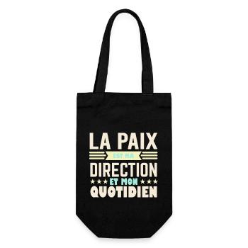 La paix est ma direction et mon quotidien - Sac à bouteille - noir - Devant