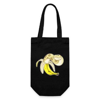Schlange Banane - Geschenkbeutel für Flaschen - Schwarz - Vorne