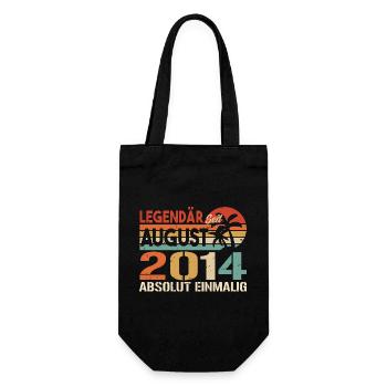Geboren im August 2014 Funny Birthday Retro - Geschenkbeutel für Flaschen - Schwarz - Vorne
