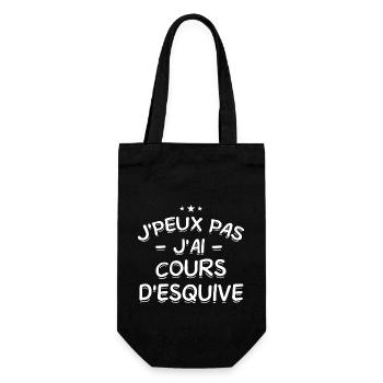 J'Peux Pas ! J'Ai Cours D'Esquive 🏃‍♂️💨 - Sac à bouteille - noir - Devant